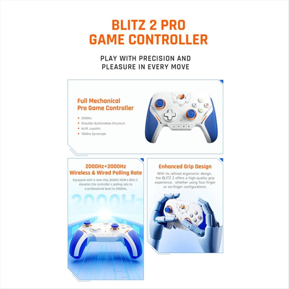 Typecat Pro Wireless Game Controller 2000Hz