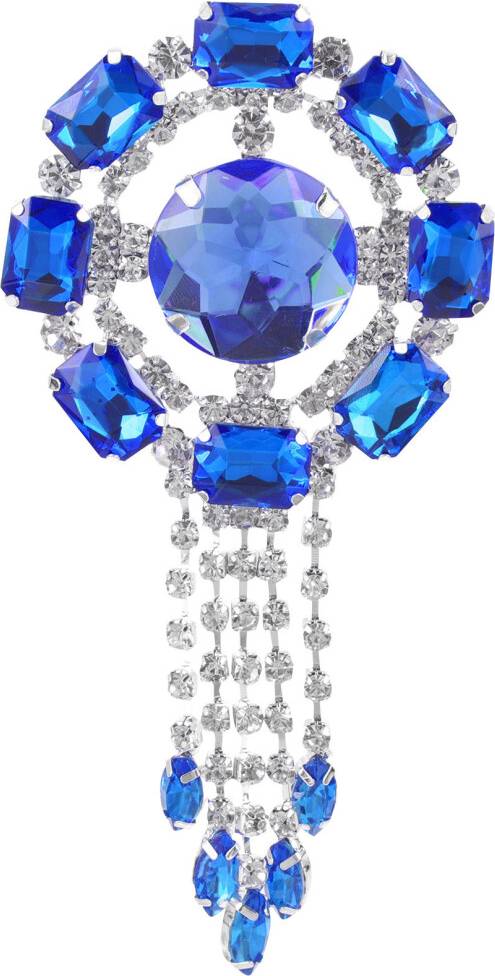 Inoomp Rhinestone Tassel Brooch Alloy