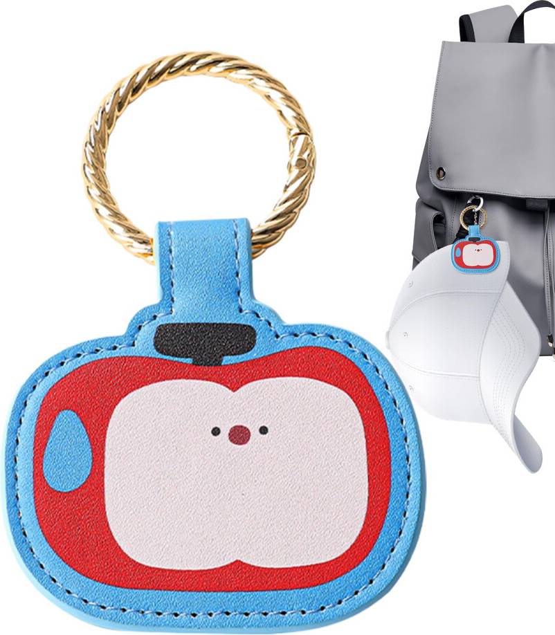 Cartoon Apple Keychain - Blue/Red