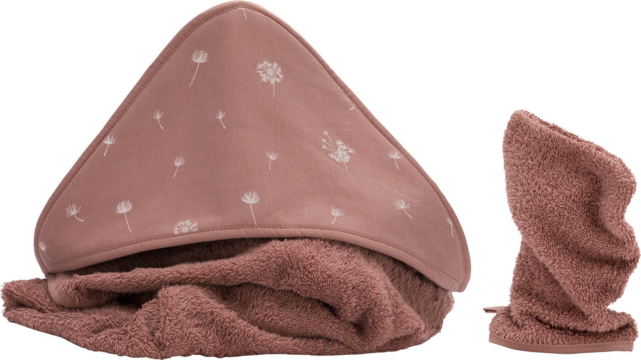 Kapuzenbadetuch Set Rosa Pink