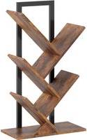 Homcom Four-Section Tree Bookcase Wood-Effect Book Shelf