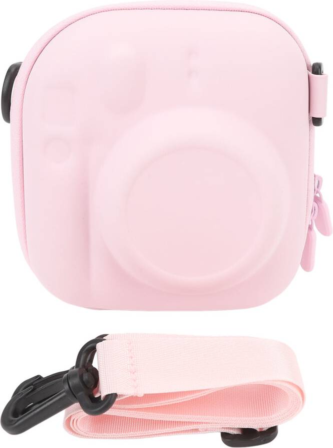 Pink Camera Case Portable Green Adjustable Strap