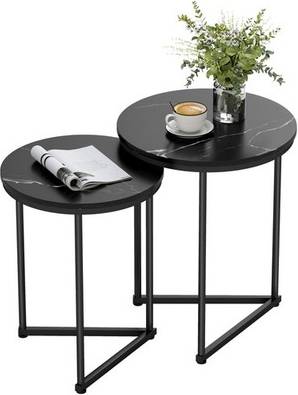 Homcom Coffee Set Of 2 Nesting Table