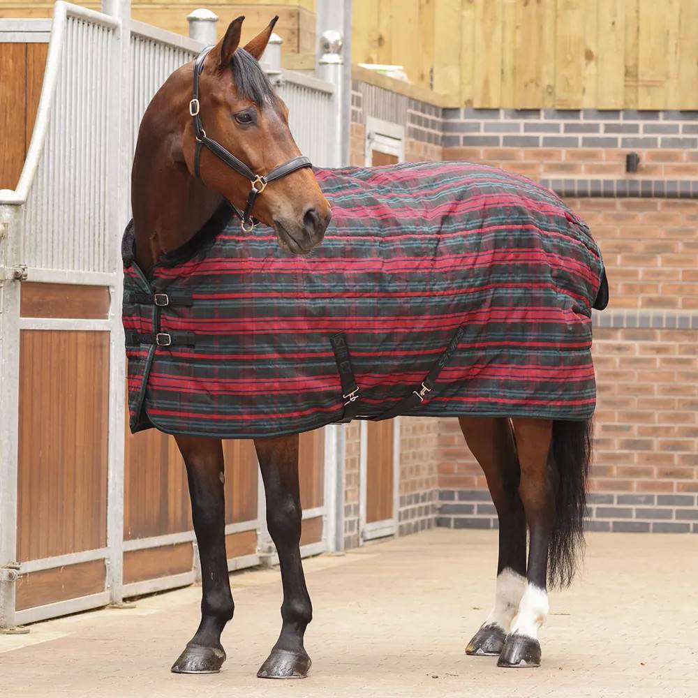 Shires Tempest Plus Standard Neck Stable Rug - Red Tartan