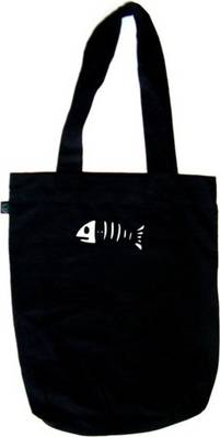 TeeTreeDesigns Fish Skeleton Halloween Tote Bag