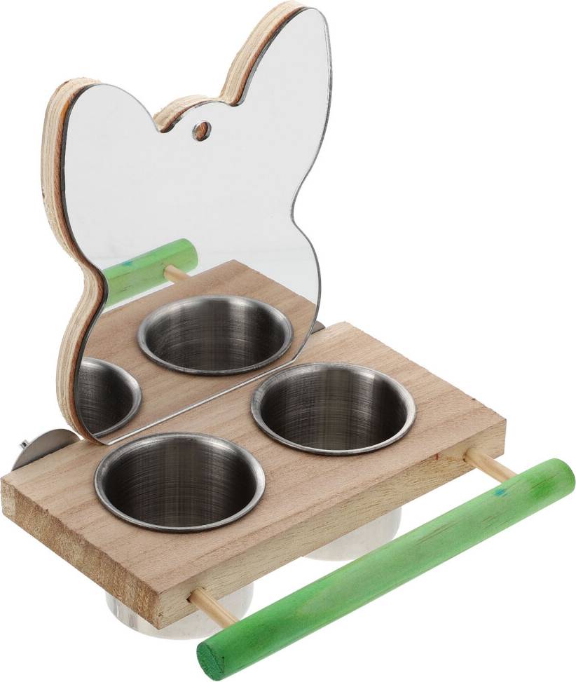 Inoomp Bird Parrot Feeding Box with Mirror