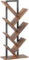 Homcom Six-Section Tree Bookcase Wood-Effect Book Shelf