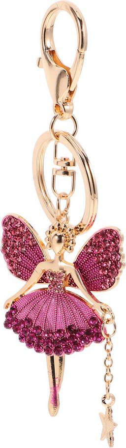 Inoomp 3Pcs Rhinestone Dancing Ballet Girl Keychain