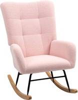 Homcom Teddy Fleece Pink Rocking Chair