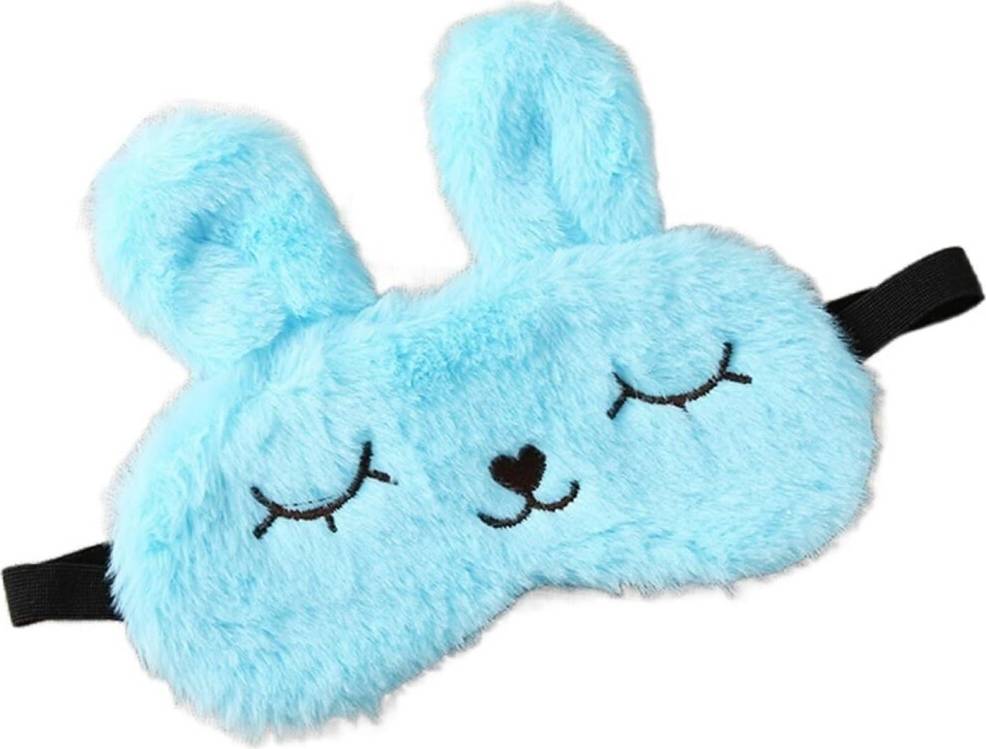 Mascot Cute Cartoon Rabbit Plush Sleeping Eye Mask - Blue