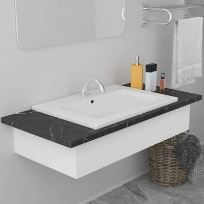 Walplus Built-In Basin Ceramic White