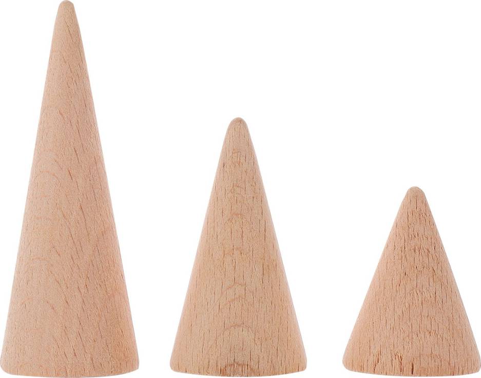 Inoomp Wooden Display Rack Cone Shape Ring Holder