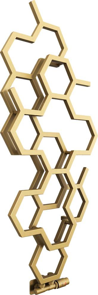 Hex Brass Hydronic Vertical Designer Radiator