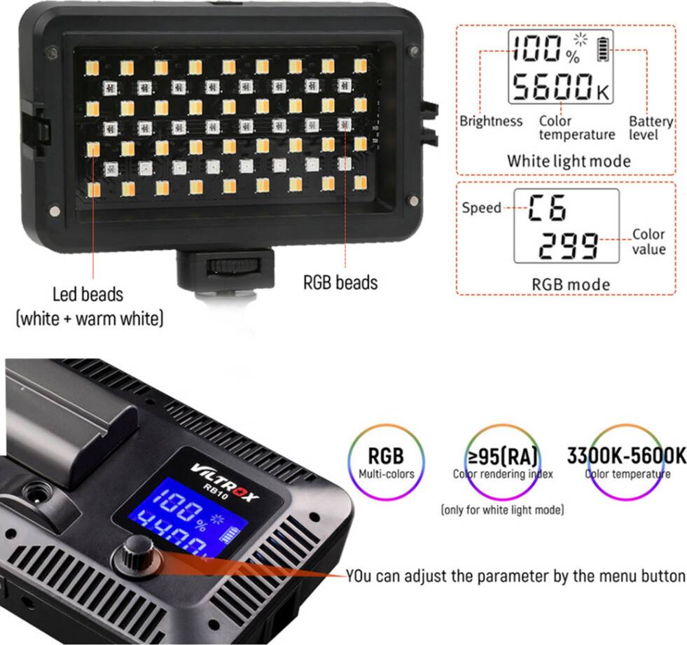 RB10 RGB LED Video Light