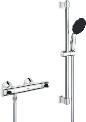 Grohe thermostatic shower set Grohe Precision Flow 600 Chrome Effect Mixer Shower Kit