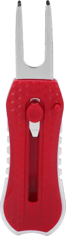 Red Golf Fork Divot Repair Spring Tool