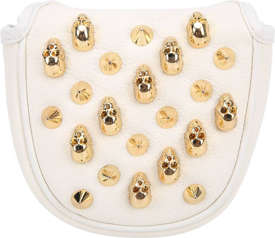 White Golf Skull Rivets Wood Head Protector