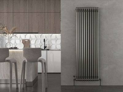 G-Rad Raw Metal Triple Column Vertical Cast Iron Radiator