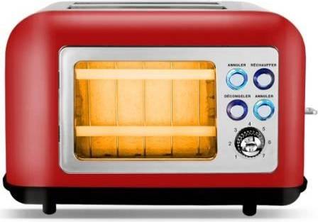 Kitchencook Toasteo Glas Roter Retro Toaster