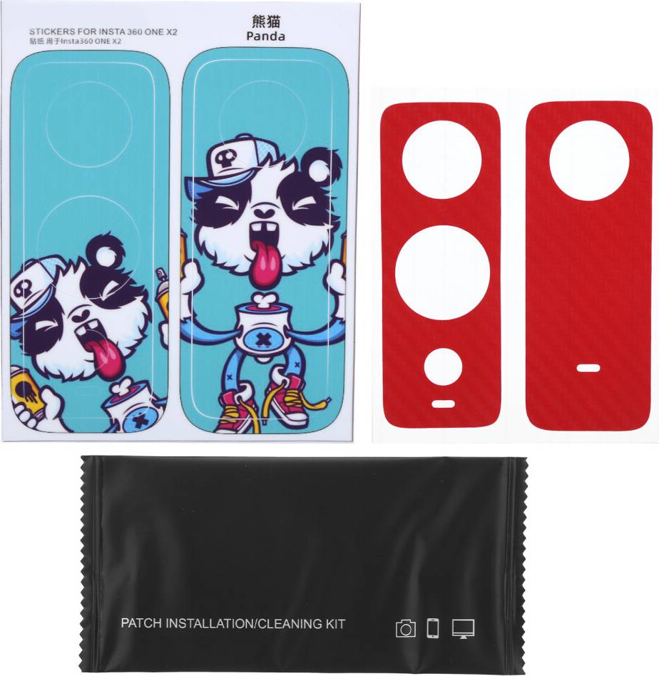 Panda Carbon Pattern Red Action Camera Sticker