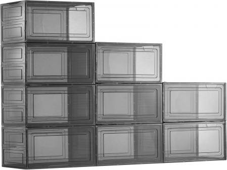 Storage boxes for shelves VEVOR Clear Stackable Storage Boxes 9 Pack Shoe Rack