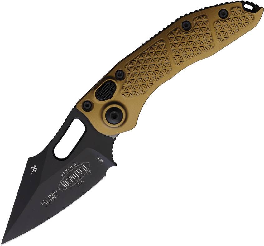 Microtech Auto Stitch S/E Button Lock Fickkniv