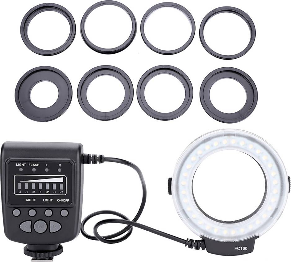 FC-100 Portable LED Ring Flash Video Fill Light Kit