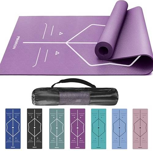 Yoga Mat with Alignment Exercise Foam