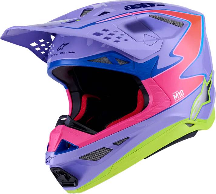 Alpinestars Jett Lawrence R01 Crosshjälm - Lila/Rosa/Gul Herr