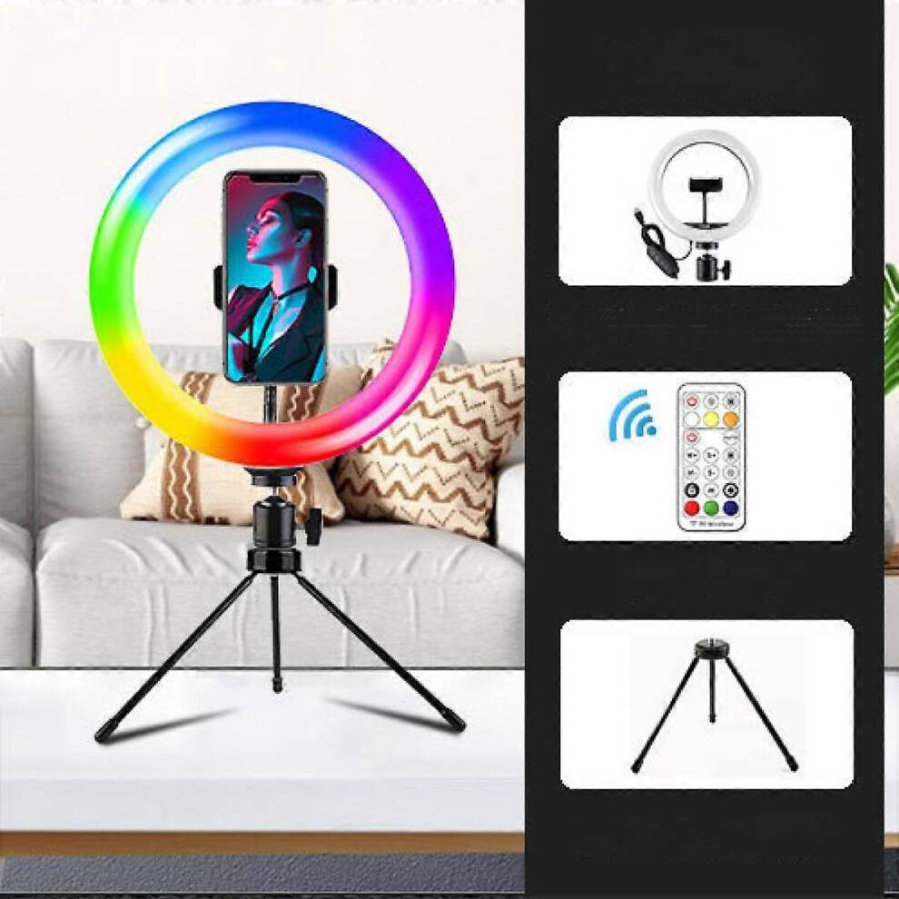 Kikidex 10 Inch Rgb Desktop Selfie Ring Light