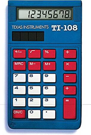 Ti calculator Texas Instruments TI-108 Solar Powered Calculator