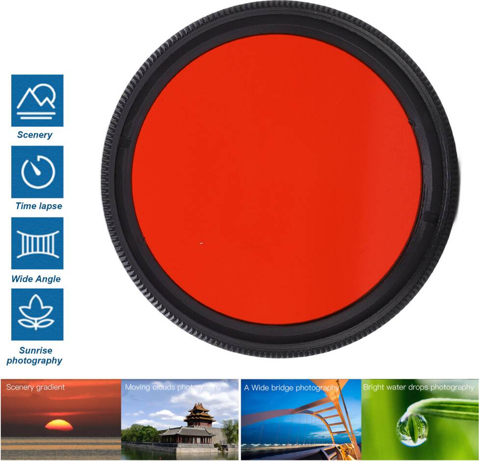 37mm Water Scratch Resistant Orange Camera Filter Kit