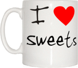 TeeTreeDesigns I Love Heart Sweets Mug Cup