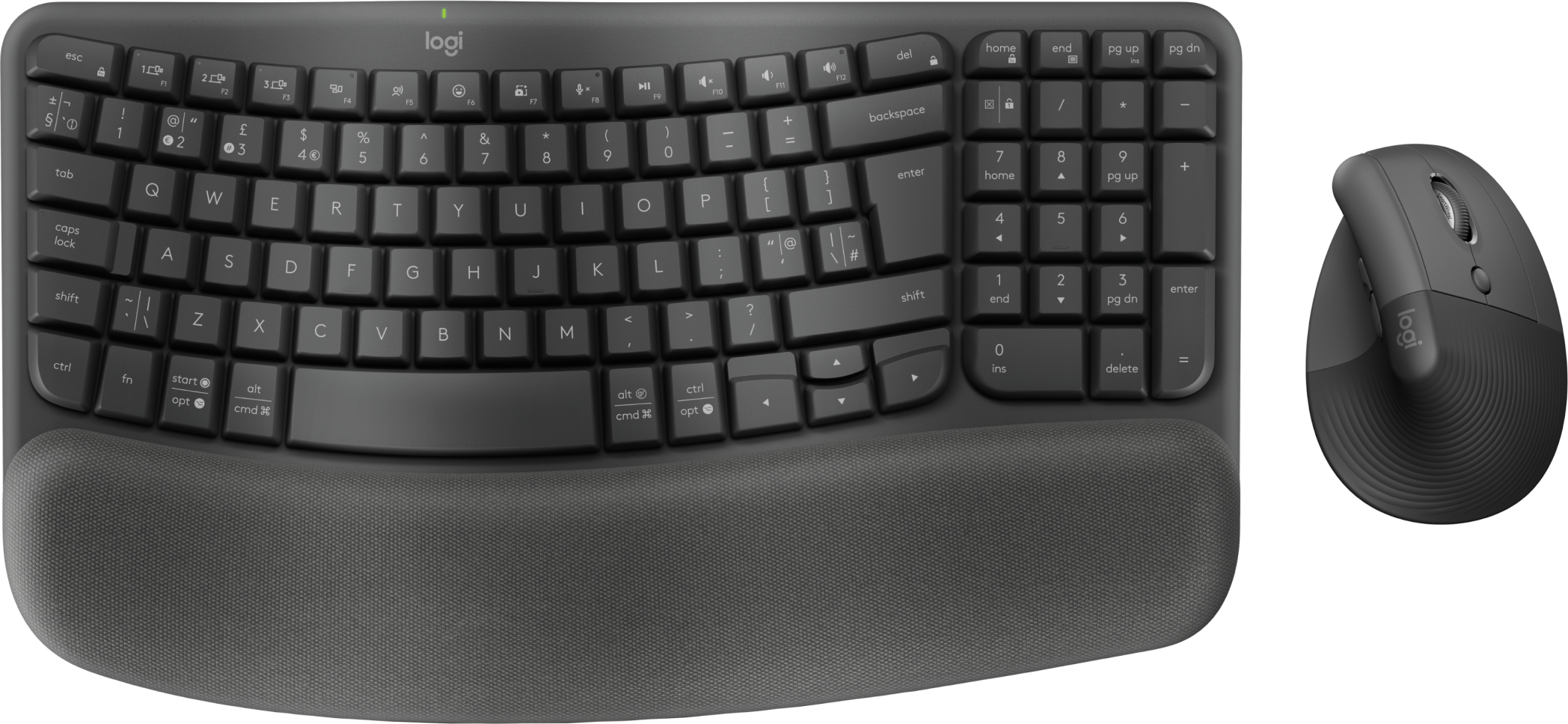 Logitech Wave Keys Lift Vertical Mouse Combo Graphite