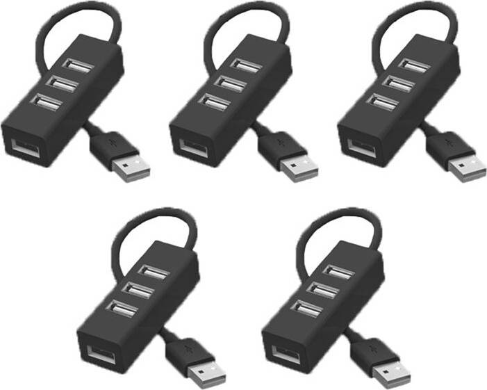 5Pcs Multi 2.0 Hub USB Splitter Power Adapter