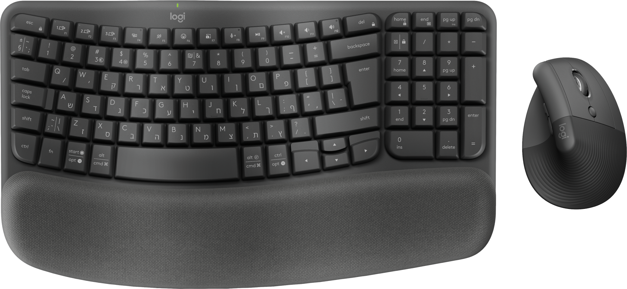 Logitech Wave Keys Lift Vertical Mouse Combo Graphite