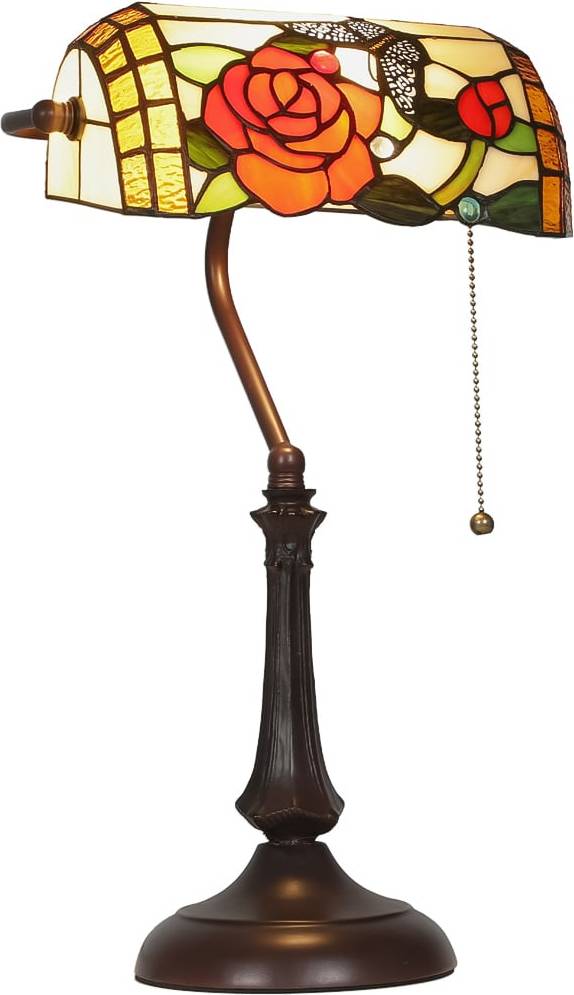 Homcom Antique Handcrafted Tiffany Style Stained Glass Multicolor Table Lamp