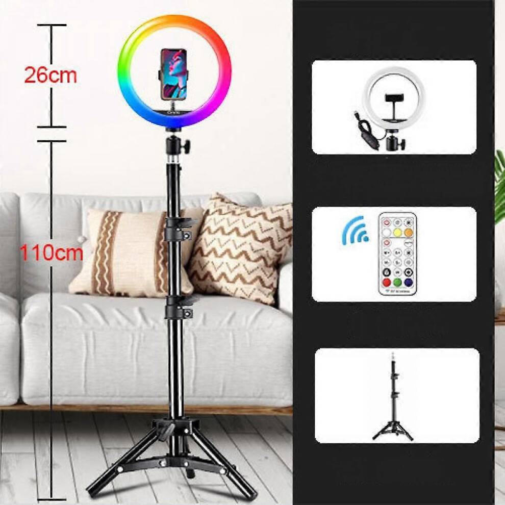 Kikidex 10 Inch Rgb Desktop Selfie Ring Light