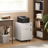 Homcom 2 Drawer Filing With Adjustable Hanging Bars Storage Cabinet