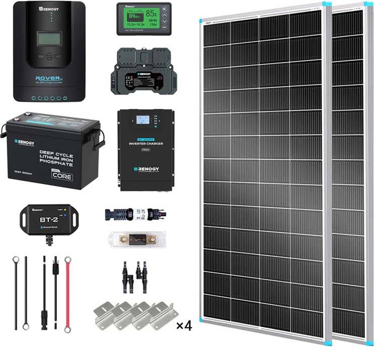 400w solar Renogy 2kWh 400W 12V Solar Panel System
