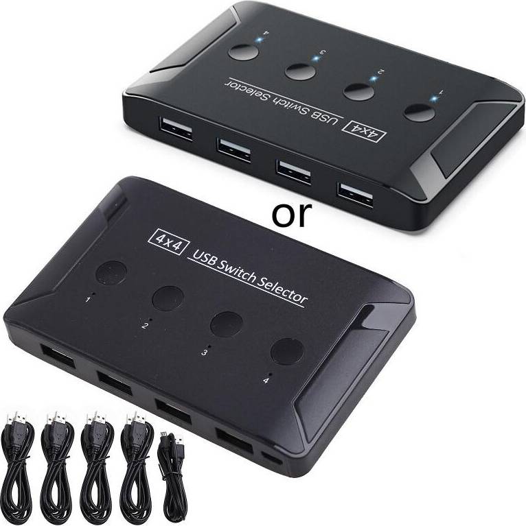 USB Switch 4 In 4 Out 2.0 KVM Switcher