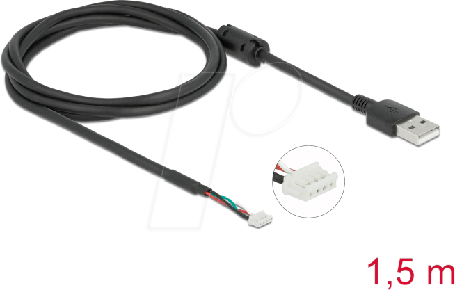 DeLock USB Kabel 1.5m Sort