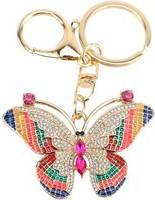Neoglint Butterfly Keychain Sparkling Rhinestones Pink