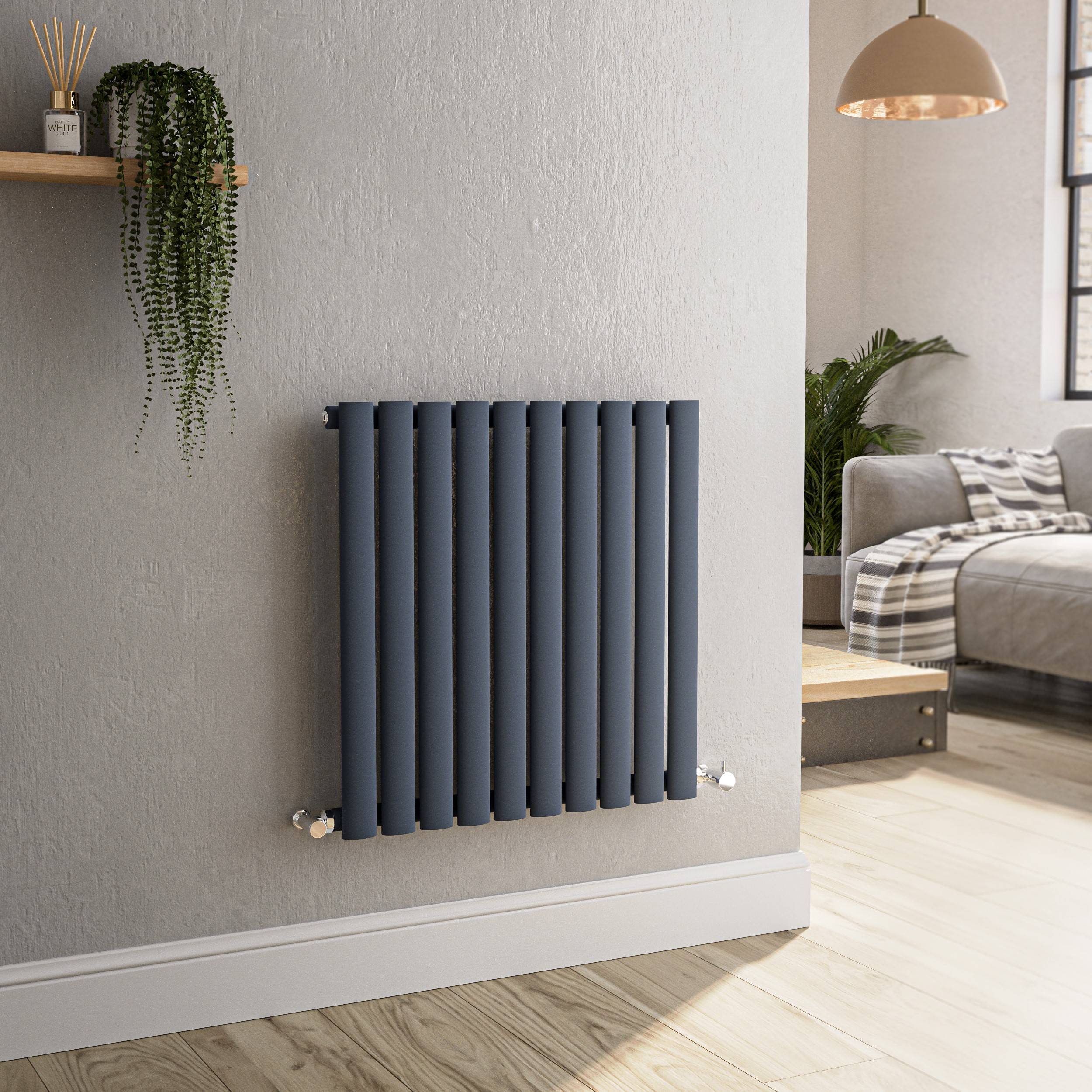 Appliances direct SORRENTO Anthracite Horizontal Oval Designer Radiator