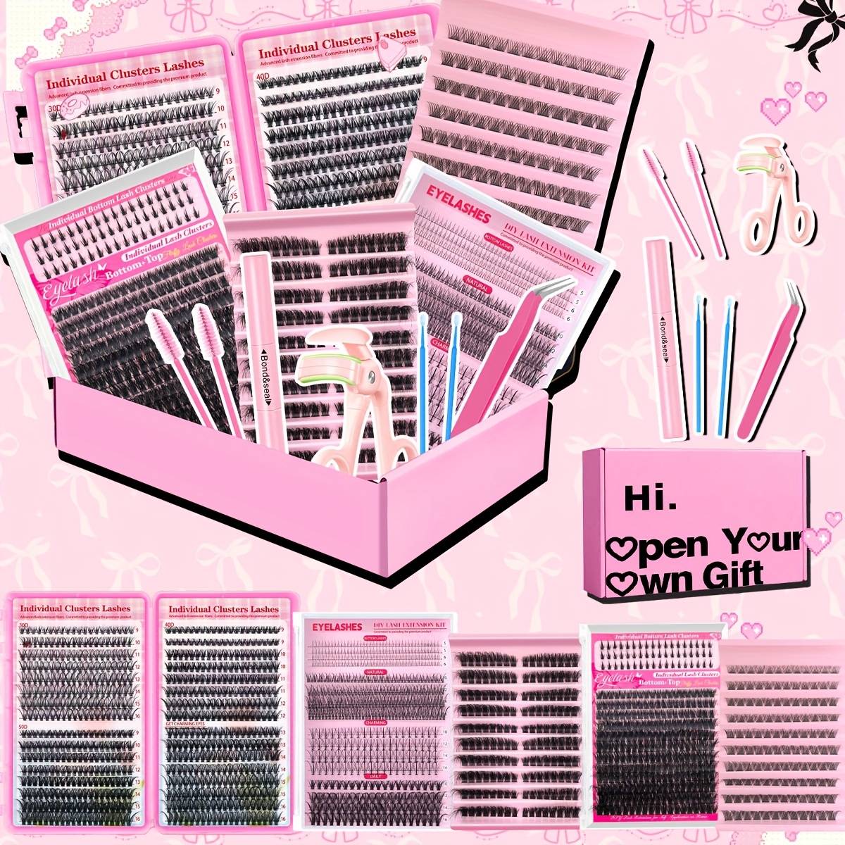 Temu Homemade Eyelash Extension Kit Large Capacity - Reusable