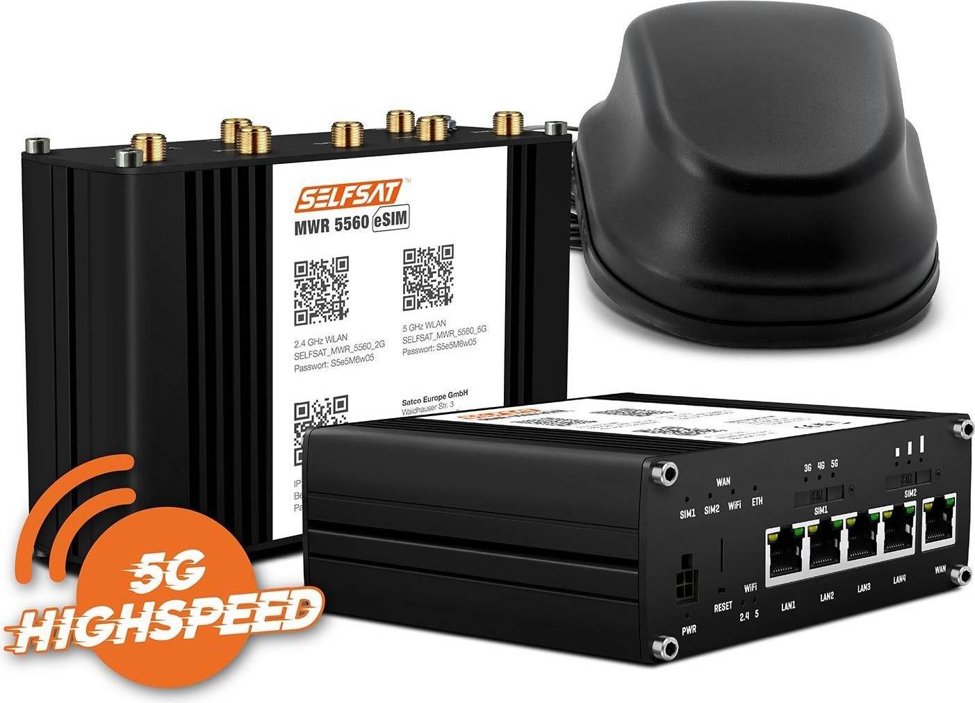 5g esim Selfsat Router MWR 5560 eSIM 5G Cat 19 WLAN