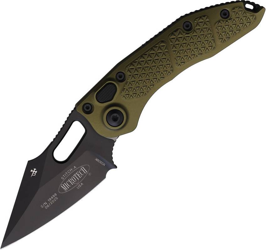 Microtech Auto Stitch S/E Button Lock Pocket knife