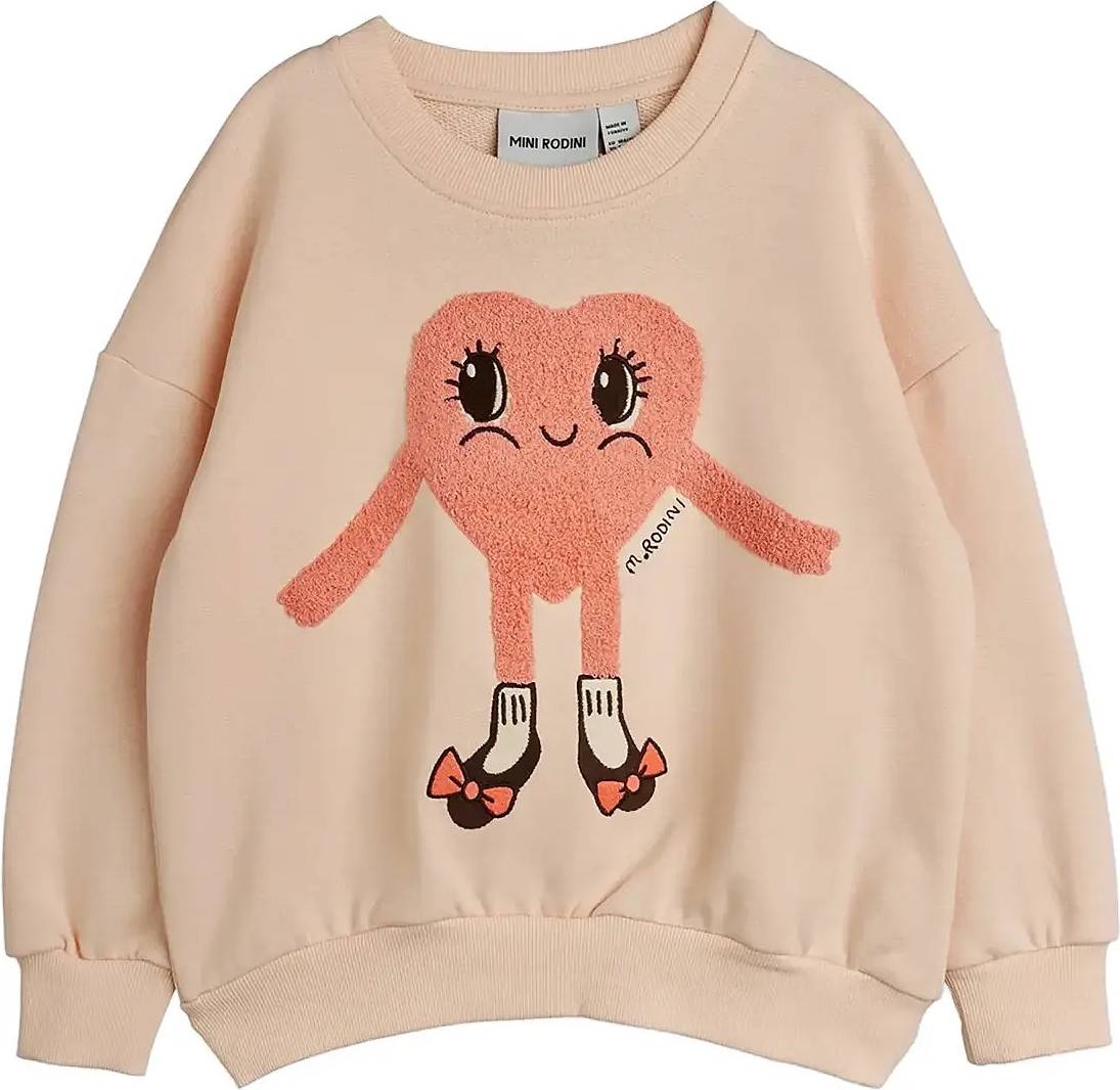 Mini Rodini Heart In Shoes Chenille Sweatshirt - Rosa