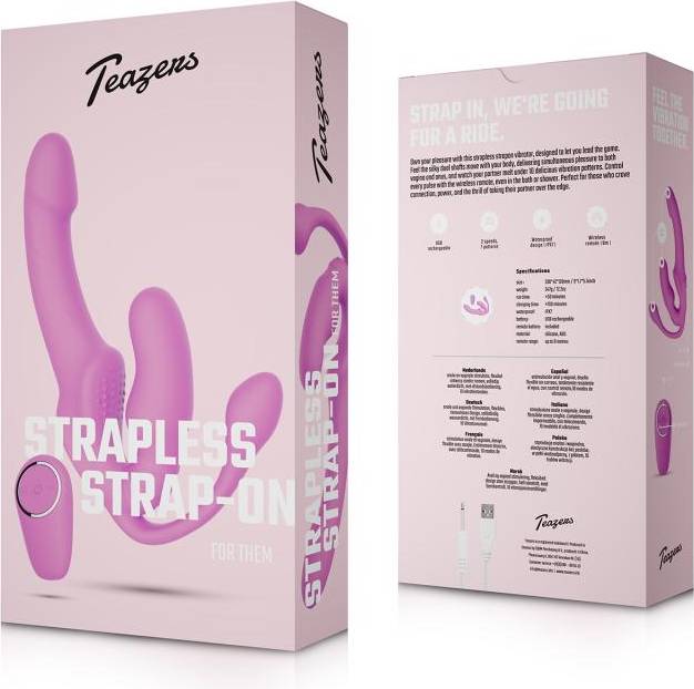 Strapless Strap-On mit Analplug Pink Rosa