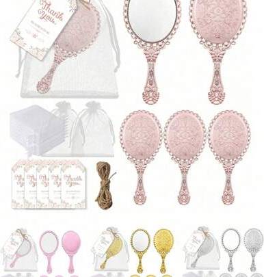 Shein Retro Handheld Embossed Mirror Set 12pcs